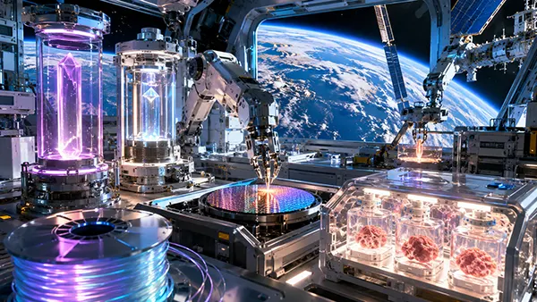 Microgravity semiconductor production